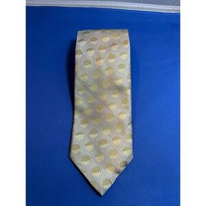 XMI Platinum Men's Gray‎ 100% Imported Silk Gold Polka Dots Tie Necktie USA Made